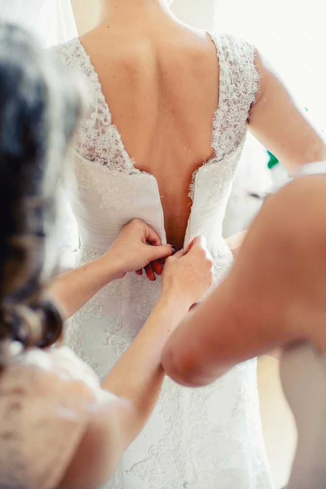 A propos closeup bride is getting